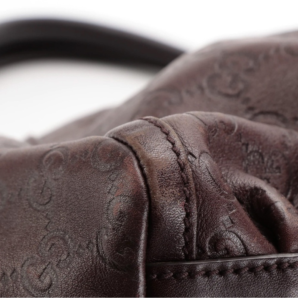 Gucci Abbey D-Ring Large Hobo Bag Brown Guccisma Leather - Picture 13 of 13